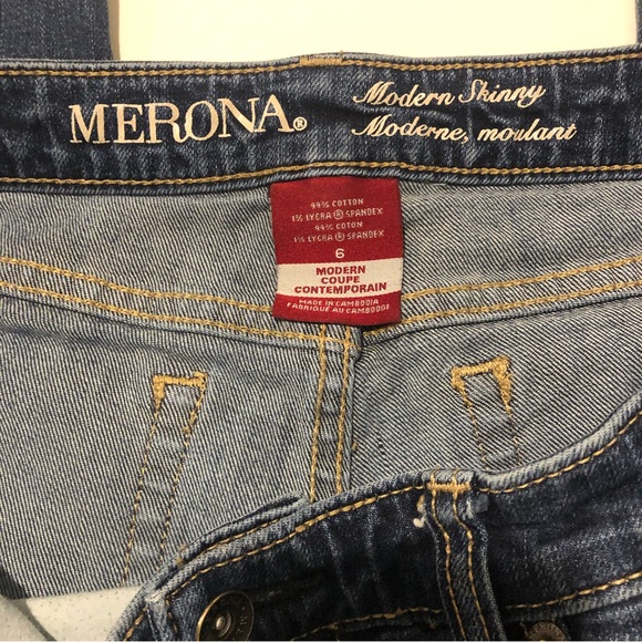 Merona Modern Skinny Blue Jeans Womens size 6 - Picture 3 of 4